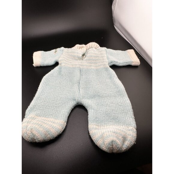 CPK Cabbage Patch Kids Vtg Baby Bean Butt BBB Blue Knit Sleeper Outfit RARE - Picture 8 of 10
